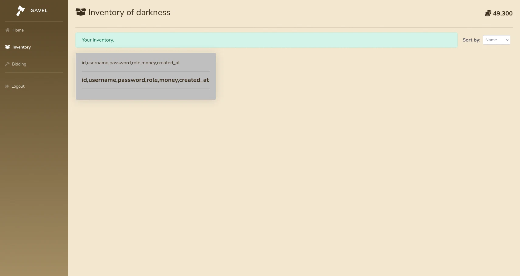Columns from users table